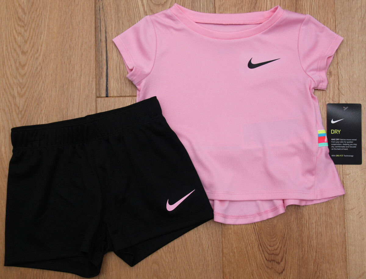 neon nike top and shorts