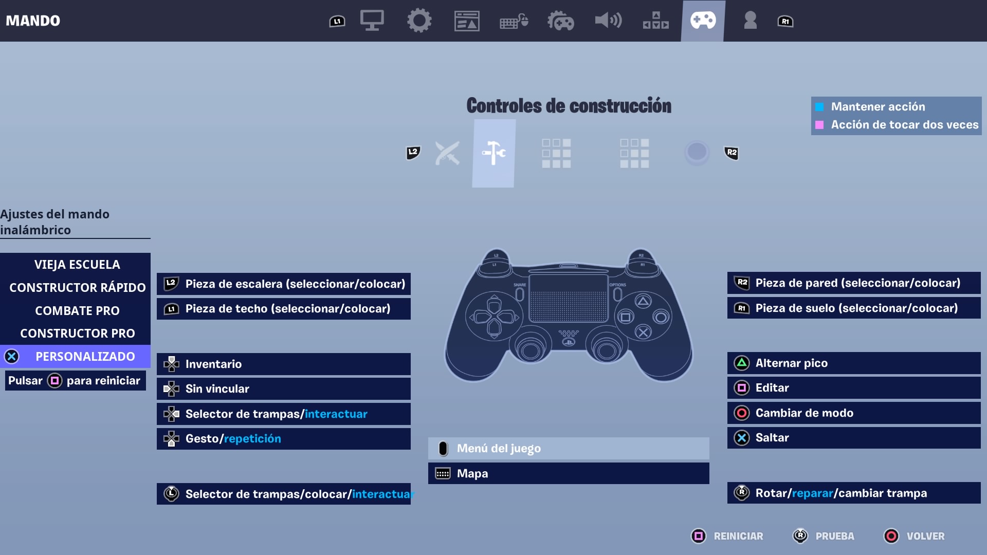 configurar mando fortnite