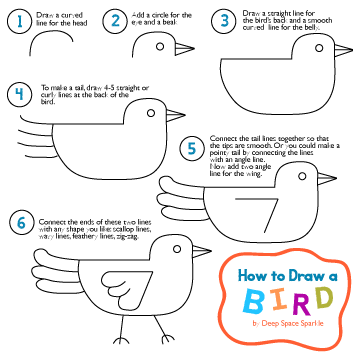 how to draw a bird for kids