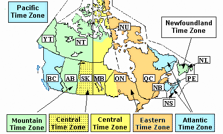 time zone british columbia canada