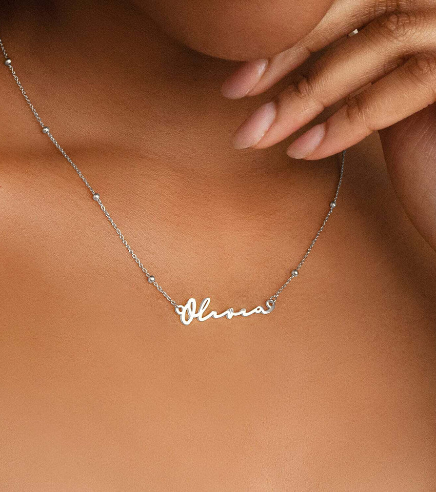 name necklace sterling silver