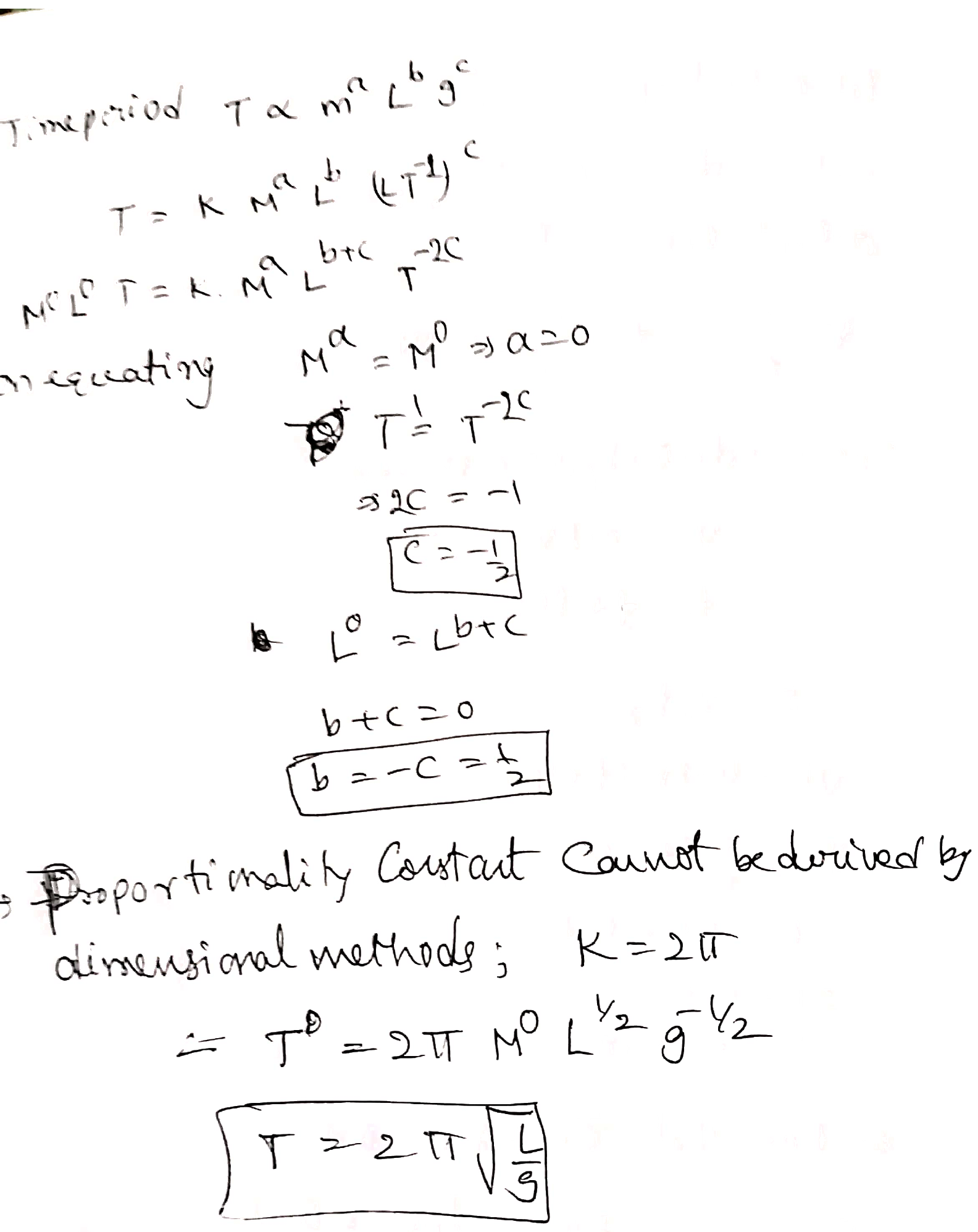 what is the time period of simple pendulum