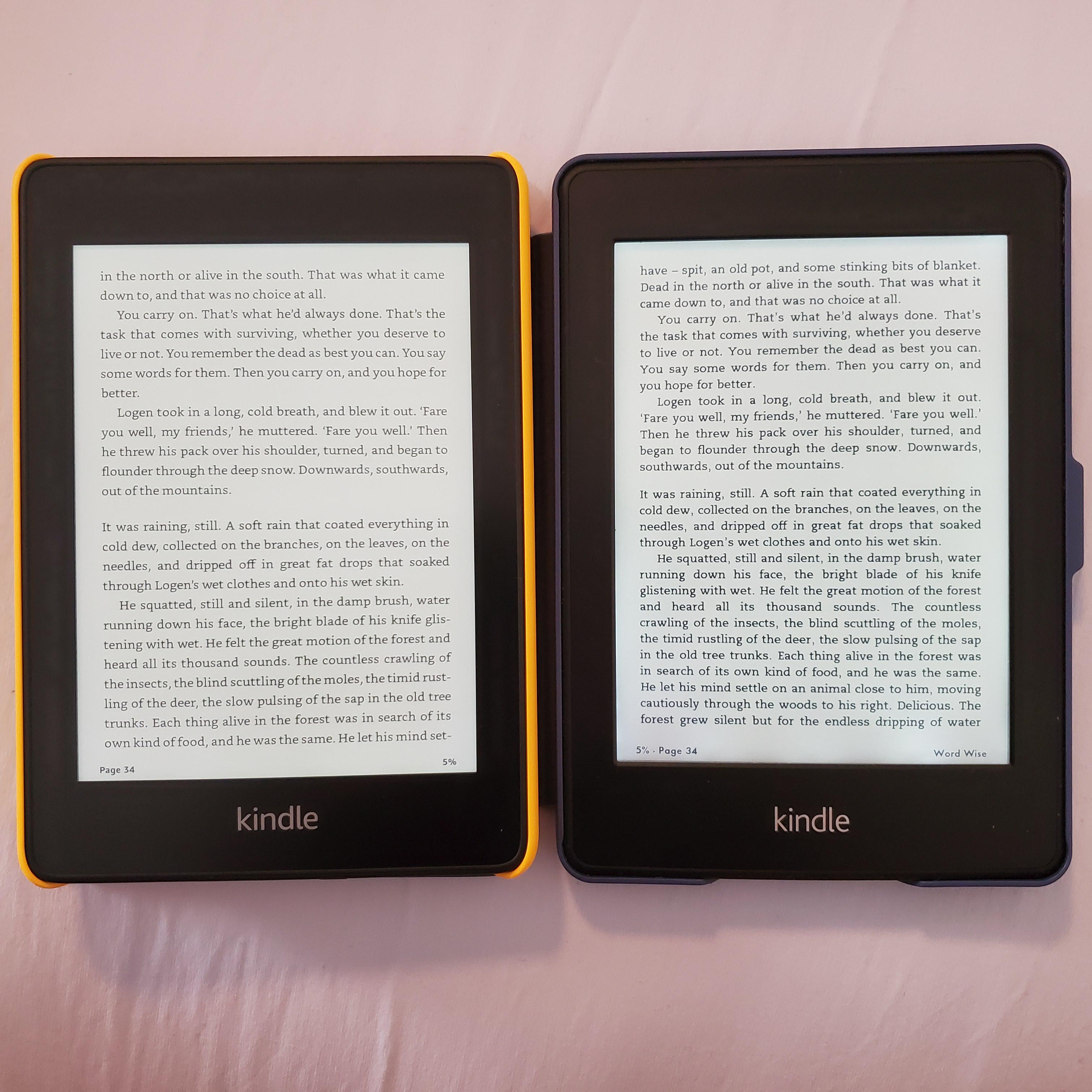 kindle paperwhite 2018 vs