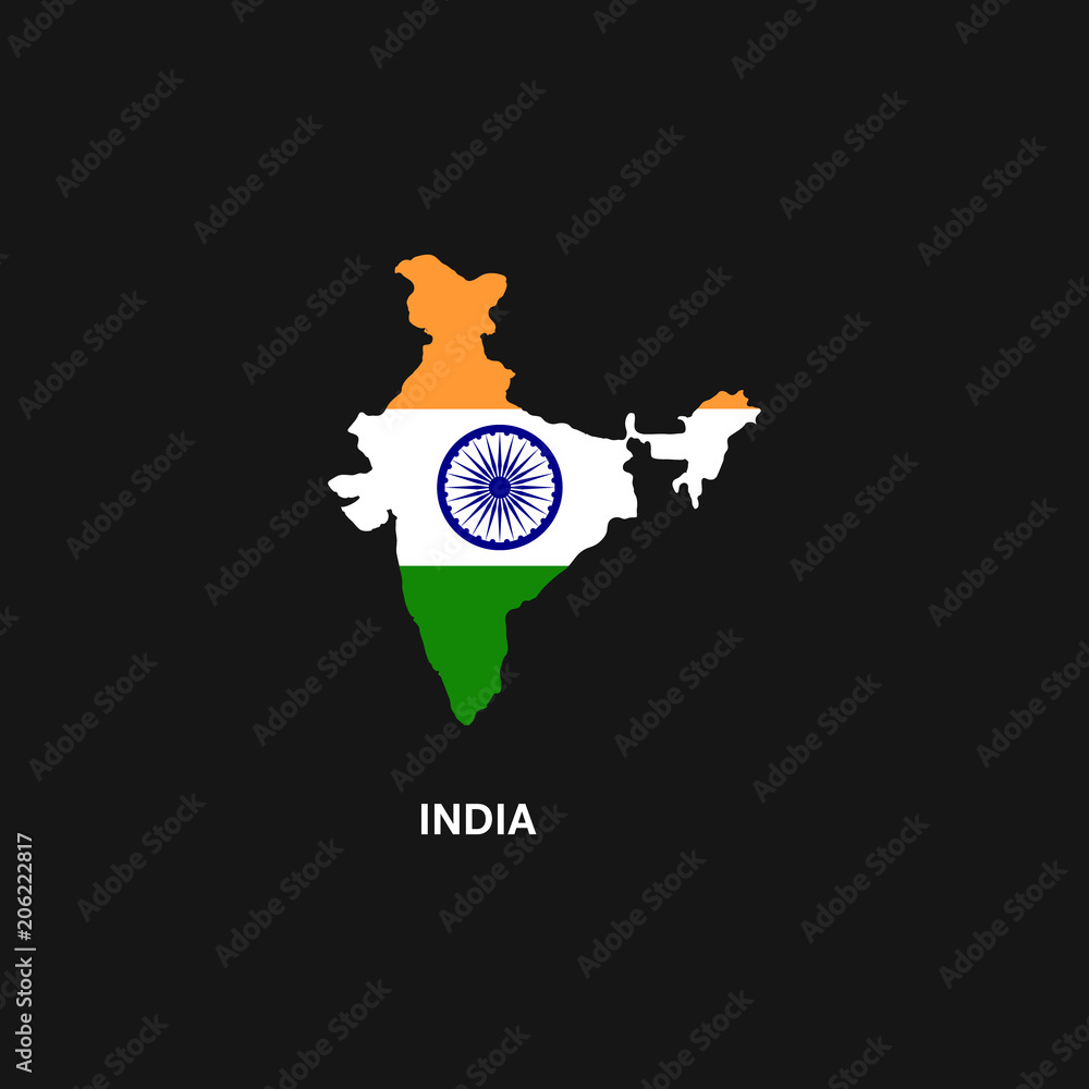 indian flag in black background