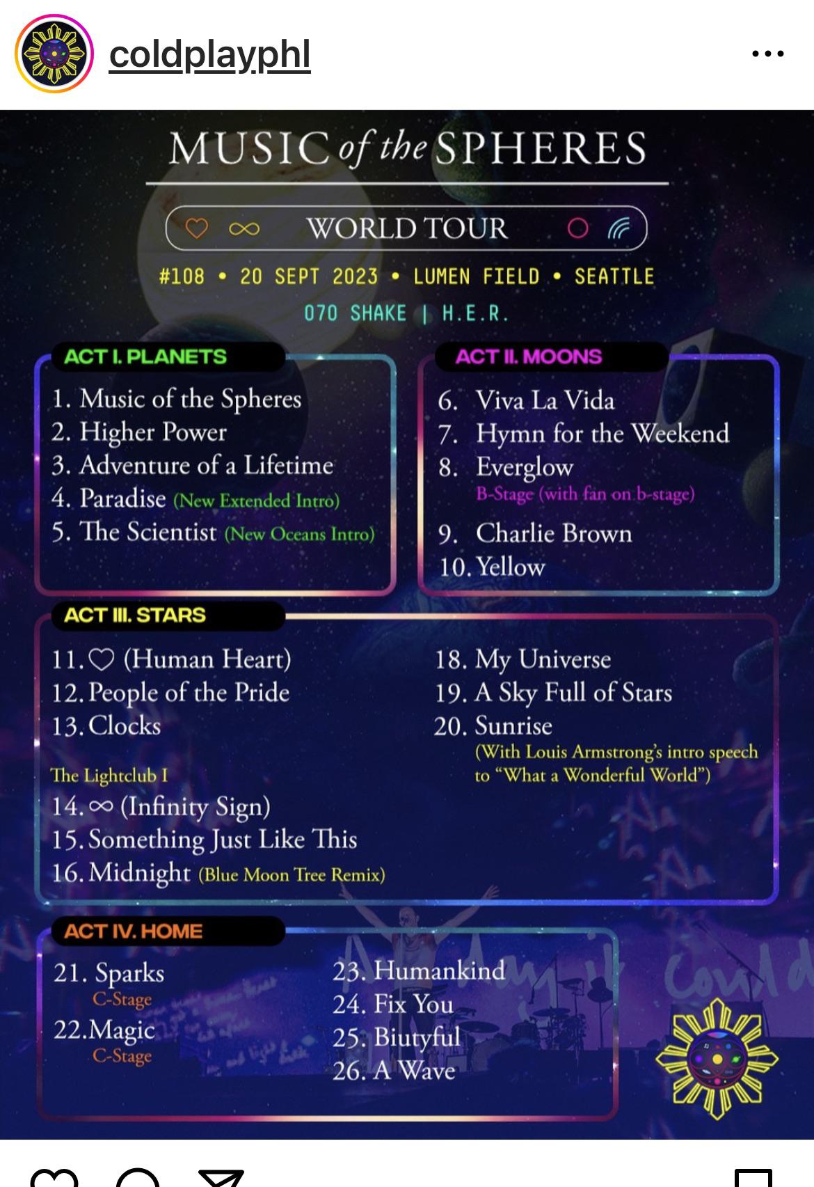 the trilogy tour vancouver setlist