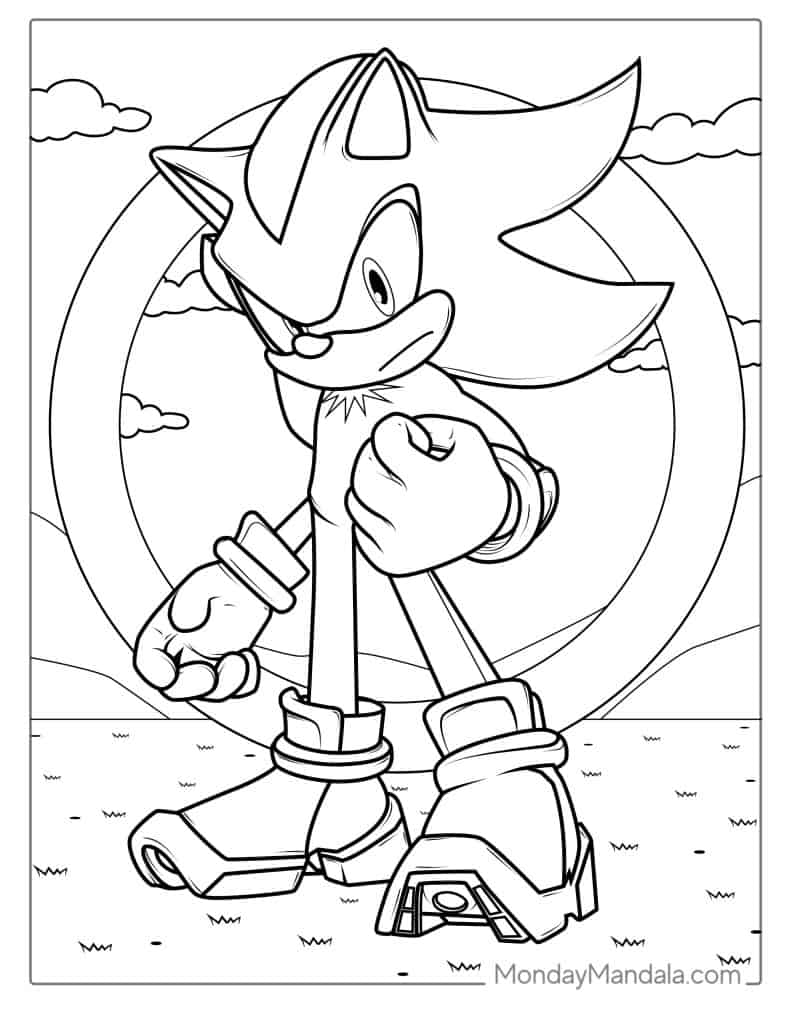 sonic coloring pictures to print