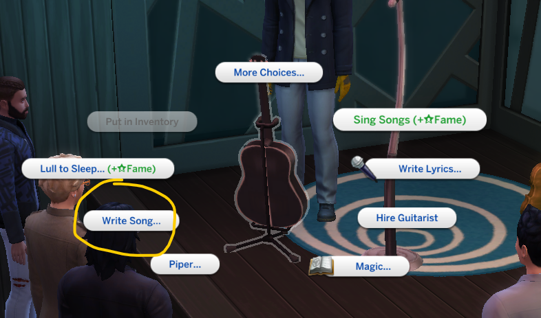 how to write a song sims 4