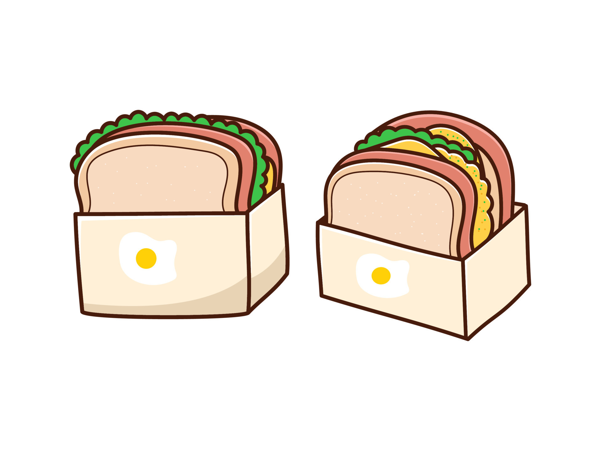 egg sandwich drawing
