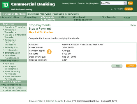 td business account