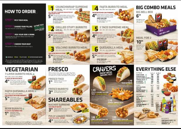 taco bell united states menu