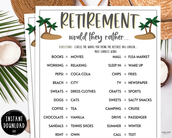 retirement party games