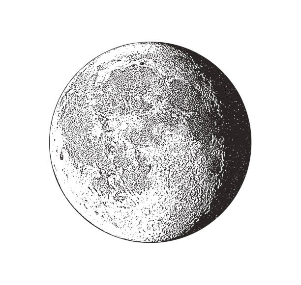 black and white clipart of moon