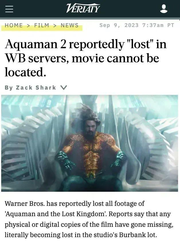 aquaman 2 lost in server