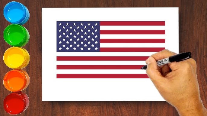 cómo dibujar la bandera de estados unidos