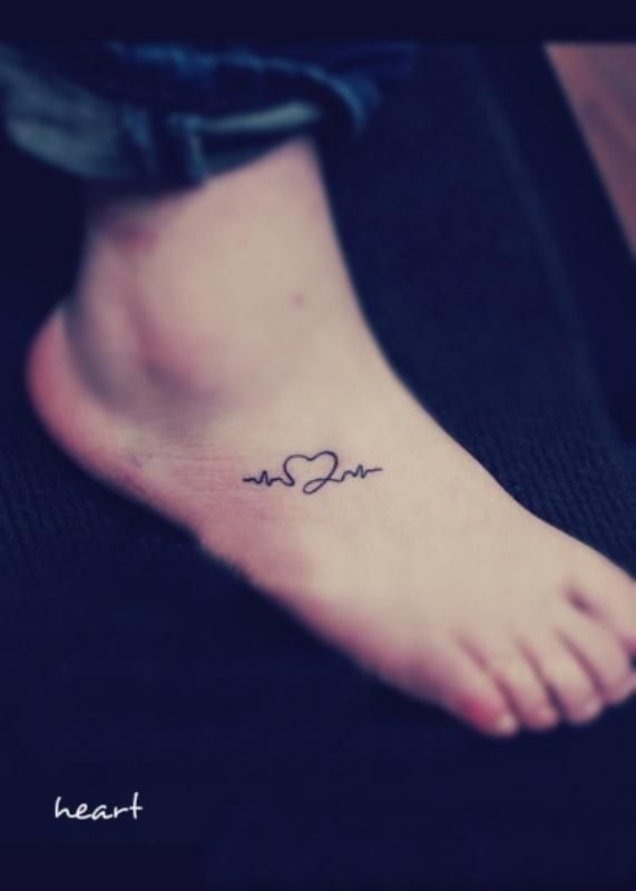 heart tattoo foot