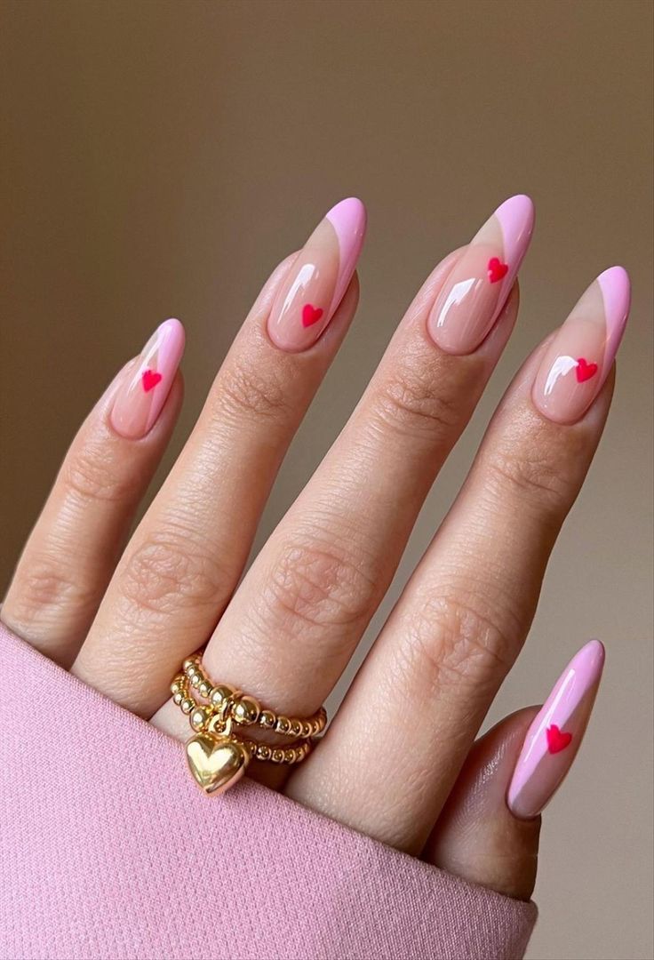 cute heart nails