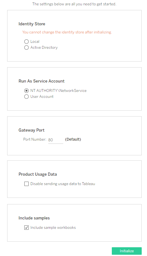 setting up tableau server