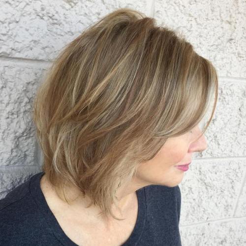 shoulder length hairstyles for fine hair over 50