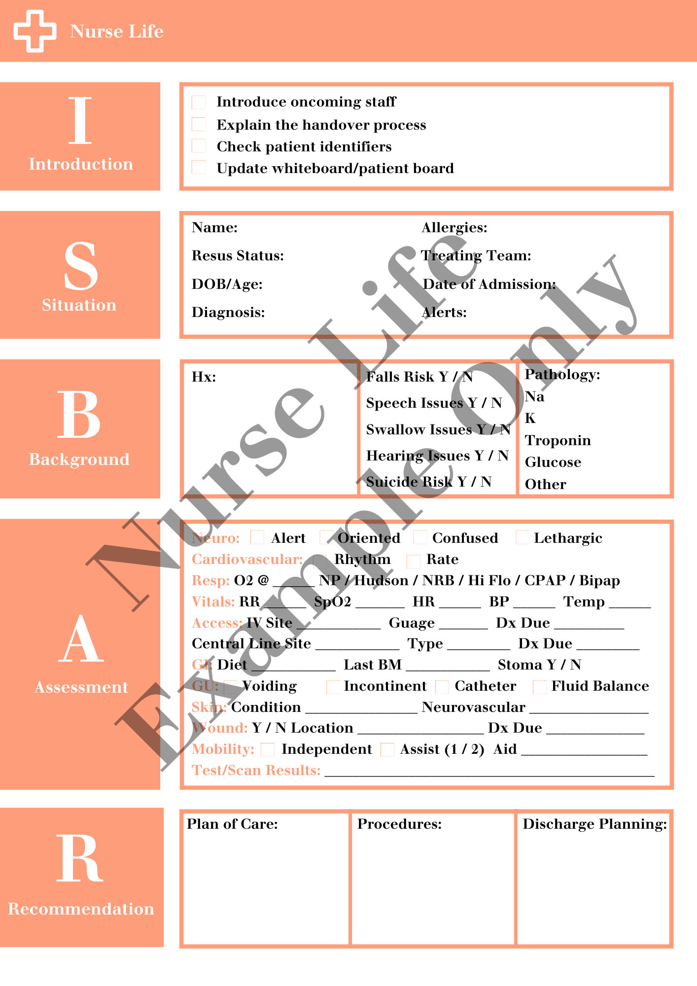 isbar handover example