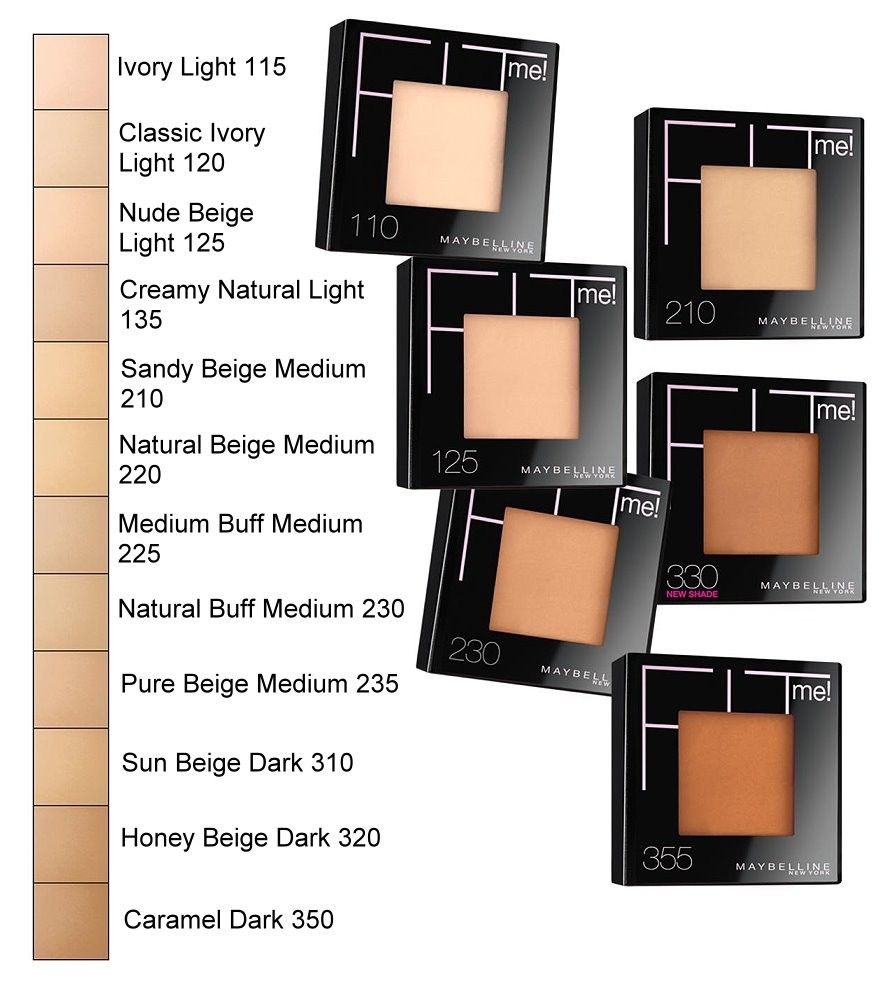 fit me powder shades