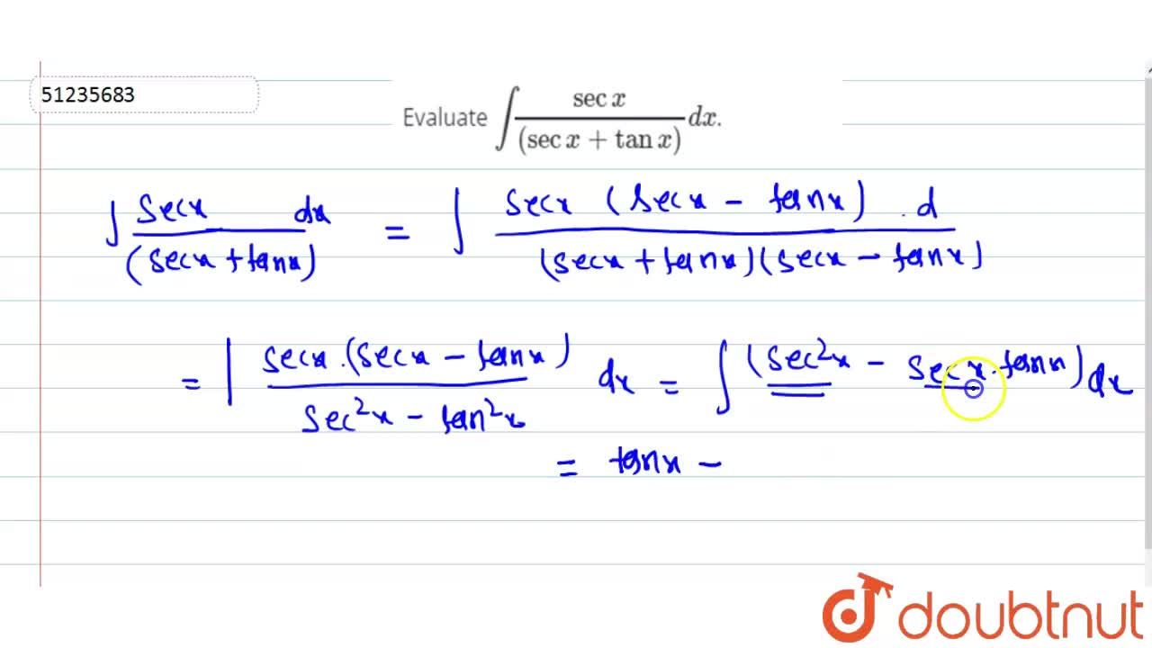 integral secx secx tanx dx