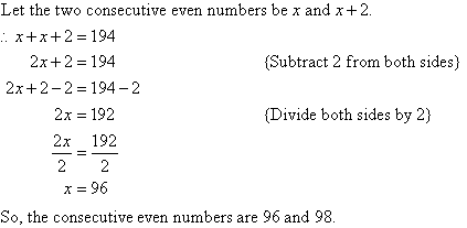 what are consecutive even numbers