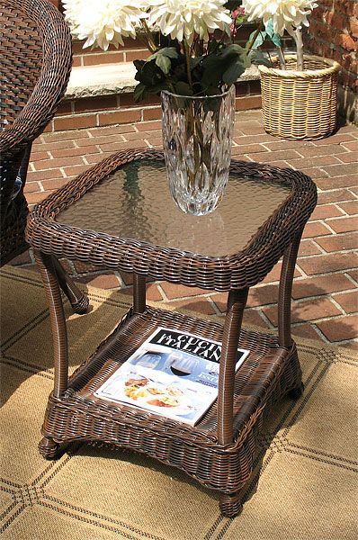 outdoor wicker small table
