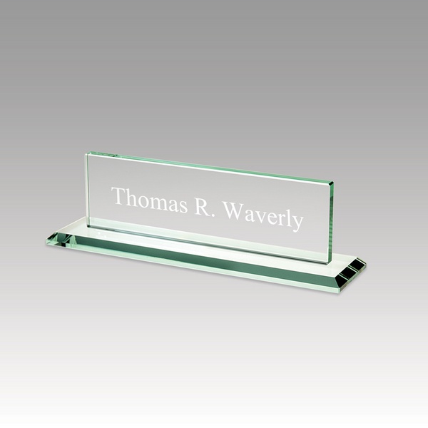 glass name plate