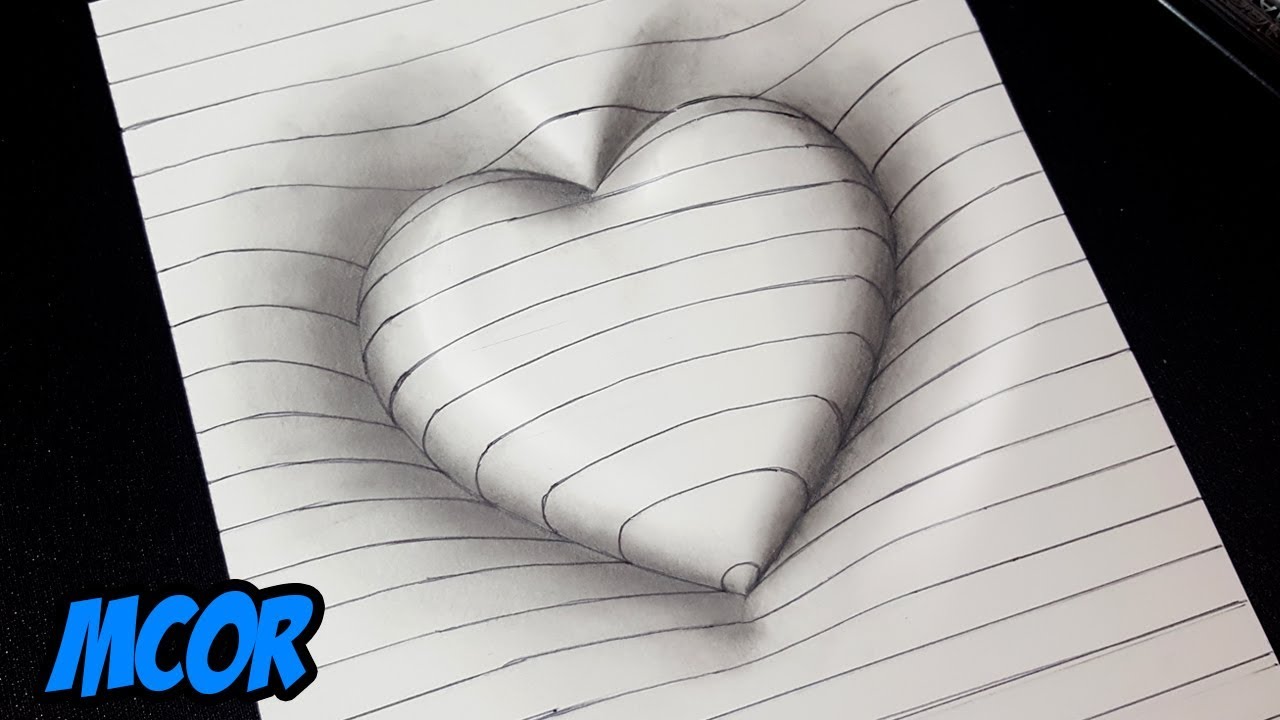 como dibujar un corazón en 3d