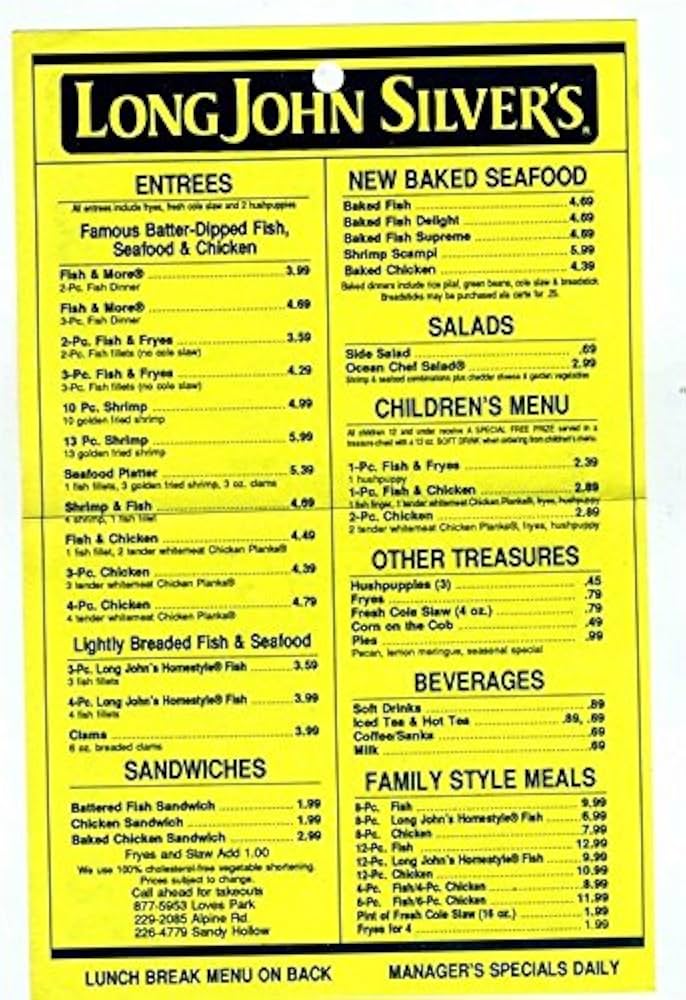 long johns silvers menu