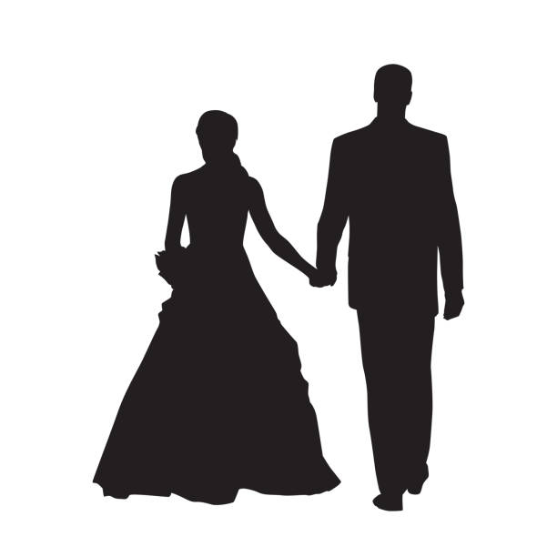 bride and groom silhouette