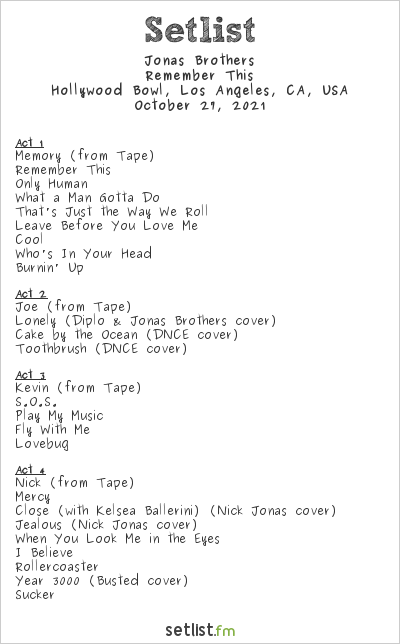 jonas brothers setlist