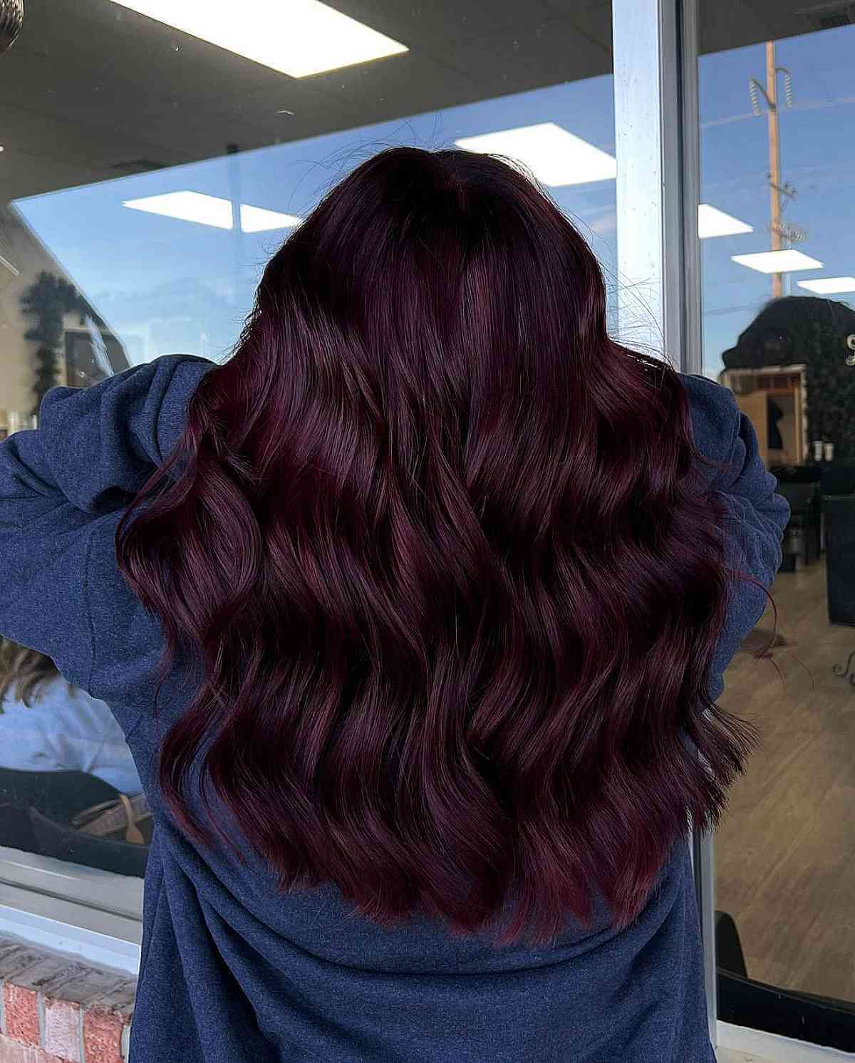 dark hair with burgundy