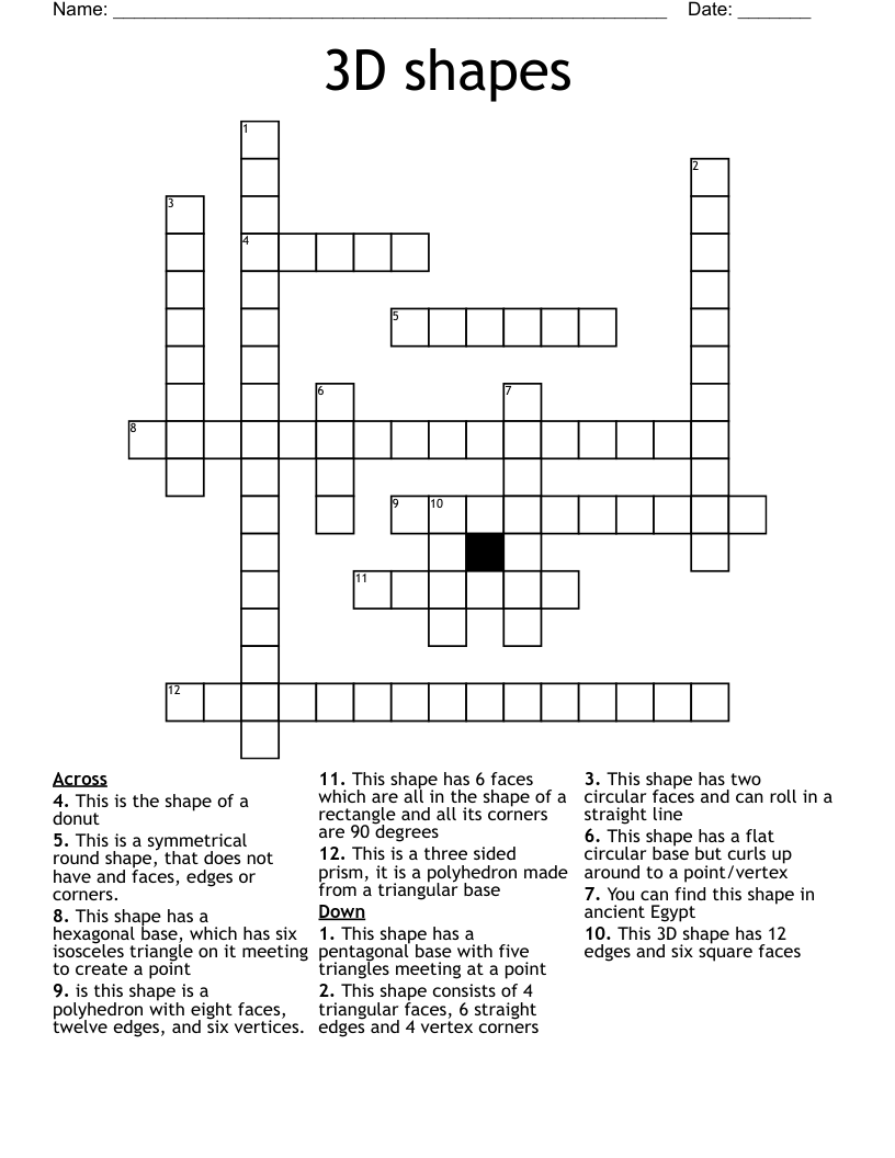 squarish in shape crossword