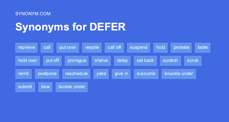 defer antonym