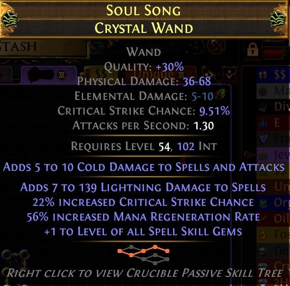 crystal wand poe