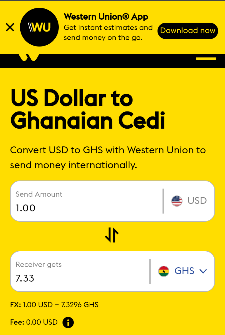 western union us exchange rate