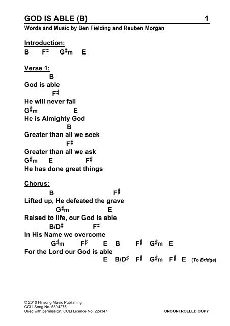 god is able lyrics