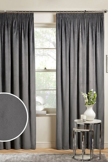 pencil pleat velvet curtains