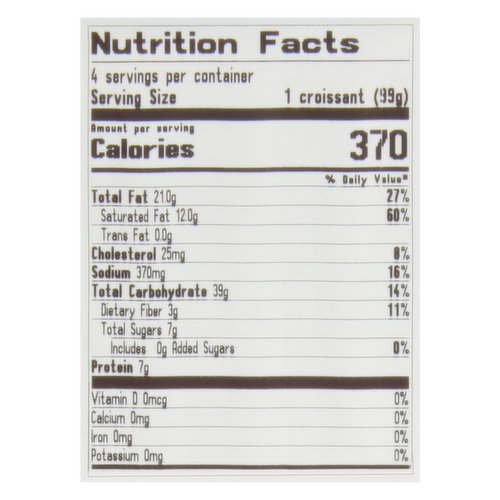 chocolate croissant nutrition info