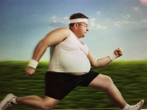 fat guy running meme