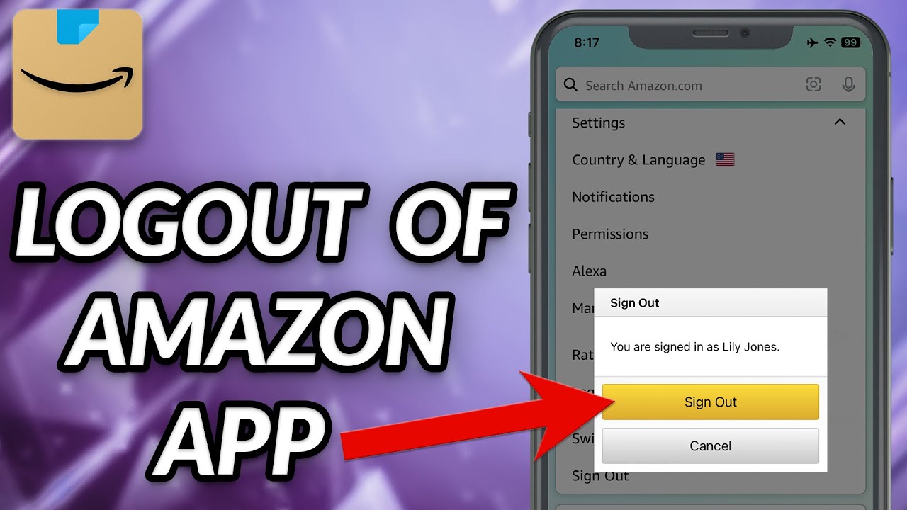 log out amazon app