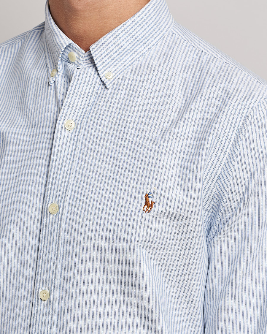 ralph lauren slim fit striped oxford shirt