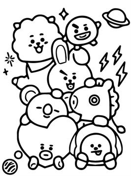 bts coloring pages