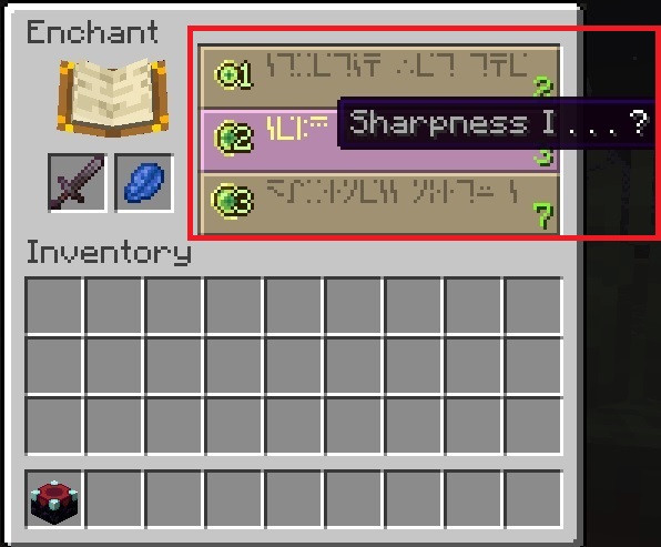 minecraft enchantment table translation