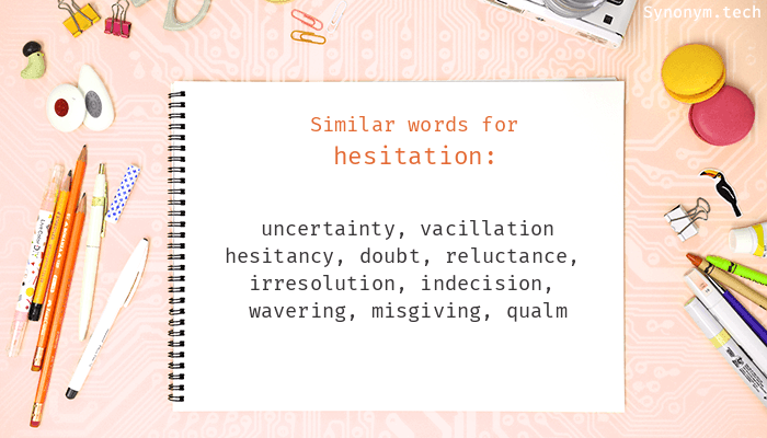 synonym hesitation