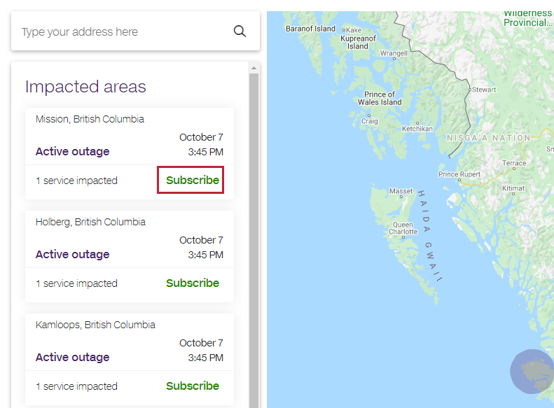 is telus internet down