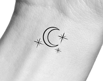 moon and star tattoo