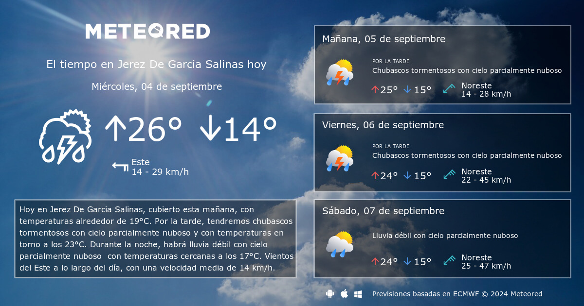 pronostico del clima jerez zacatecas