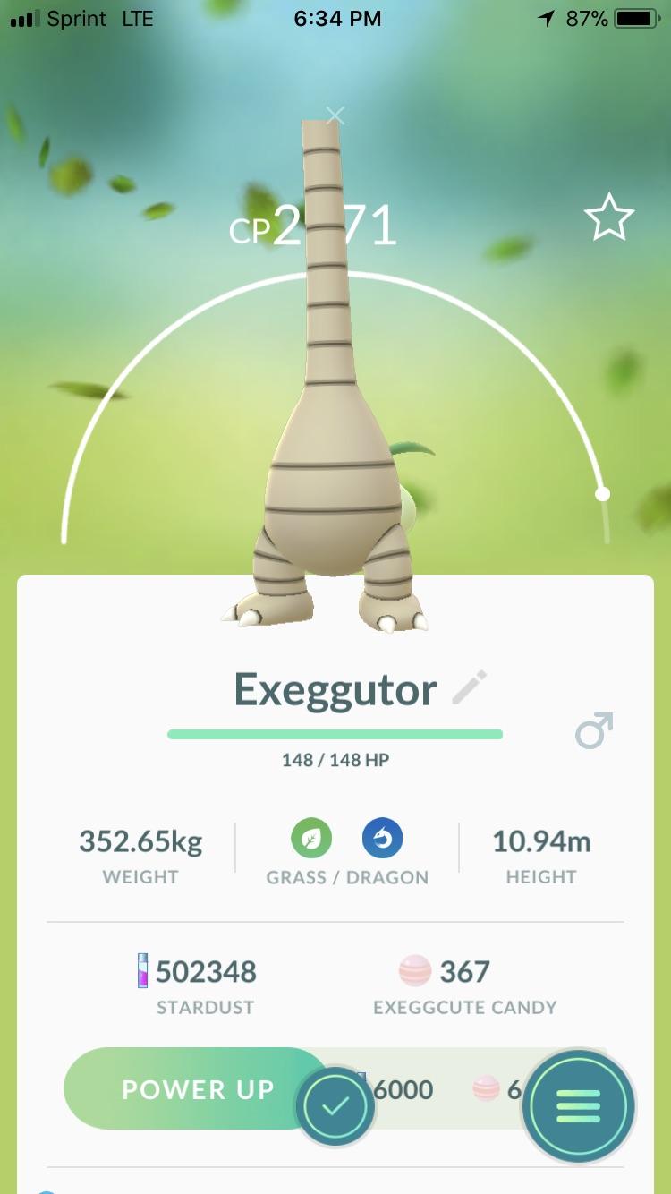 pokemon go exeggutor evolution